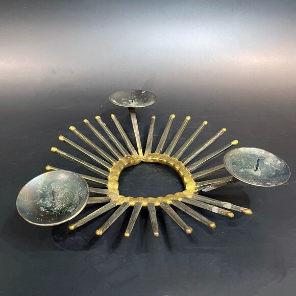 Vintage Brutalist Horseshoe Nail Votive Candle Holder Mid Century Modern 7.75" - Picture 1 of 4